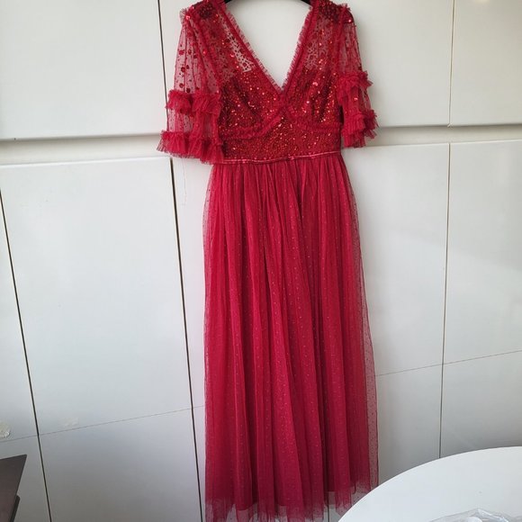 Needle & Thread Maybelle Bodice v neck ankle gown - Picture 11 of 16